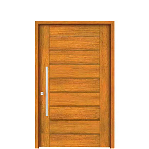Porta Pivotante BBB Madeira Maciça Angelim Batente 14 Kit Pivô e Fechadura Rolete
