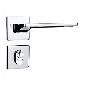 Fechadura Safira Roseta Quadrada 40mm Comada Inox Externa União Mundial
