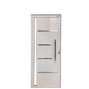 Porta Lambril com Friso Vidro e Puxador Linha 25 Alumínio Branco