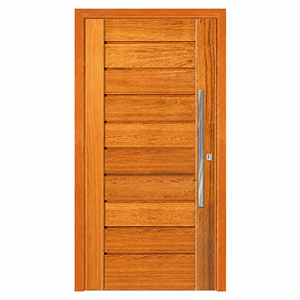 Porta Pivotante BBB Slim Madeira Maciça Angelim Batente 14 Kit Pivô e Fechadura Rolete