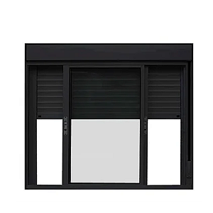 Janela com Persiana Integrada Alumínio Preto Linha Premium Lux