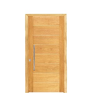Porta BBB Madeira Maciça Cedro Arana Light Montada no Batente cx 14 Fechadura Rolete e Puxador
