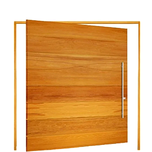 Porta Pivotante Peroba Rosa Aparelhada Madeira de Demolição com Kit Pivô Batente 16cm e Guarnições