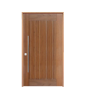 Porta Pivotante Barcelona Madeira Maciça Cedro Arana Batente 14 Kit Pivô e Fechadura Rolete