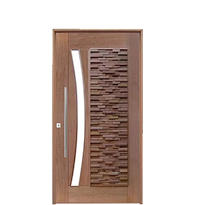 Porta Pivotante Mix Visor Arco Madeira Maciça Cedro Arana Batente 14 Kit Pivô e Fechadura Rolete