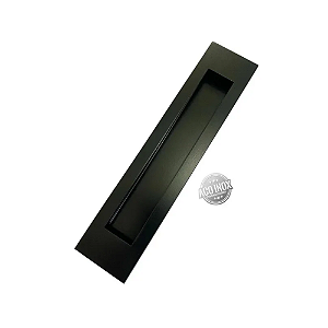Puxador Concha de Embutir 25cm Preto Inox