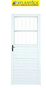 PORTA SOCIAL FORTLINE 2,10x0,86 COM VIDRO MINI-BOREAL - ATLÂNTICA ALUMÍNIO BRANCO