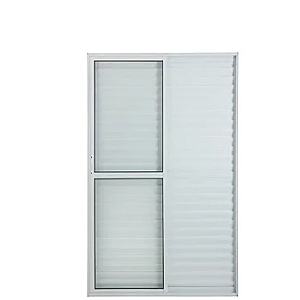 Porta Balcão 3 Folhas Alumínio Branco com Fechadura Linha 25
