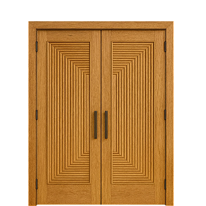 Portal Dubai 2 Folhas Abrir com Batente Cx 14 Madeira Maciça Cedro Arana com Ferragens