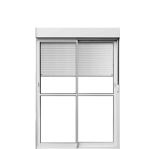 Porta Balcão com Persiana Integrada Alumínio Branco Linha Select Atlântica