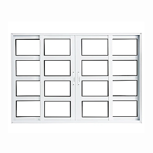 Vitro 4 Folhas com Travessa Alumínio Branco Linha 25 Premium