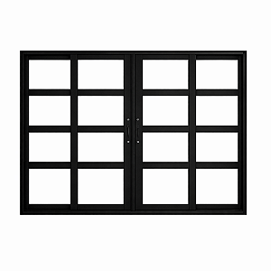 Vitro 4 Folhas com Travessa Alumínio Preto Linha 25 Premium