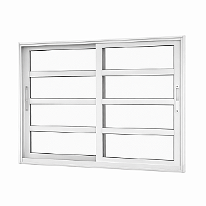 Vitro 2 Folhas com Travessa Alumínio Branco Linha 25 Premium