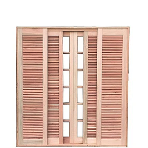 Porta Balcão 6 Folhas Quadriculada Reto Padrão Cedro