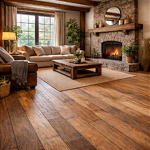 Assoalho em Madeira de Demolição Peroba-Rosa Rústico Tábuas de 19x1,8mm