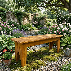 Banco Catedral Madeira Maciça Peroba-Rosa com verniz