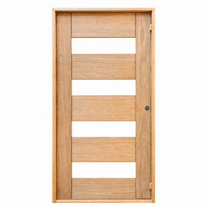 Porta Pivotante 4 Vidros Maciça Jequitibá Rosa 2,15 x 1,17 Batente 14 Kit Pivô e Fechadura Rolete