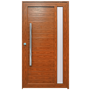 Porta Lambril com Vidro e Puxador Linha Max 25 Alumínio Amadeirado
