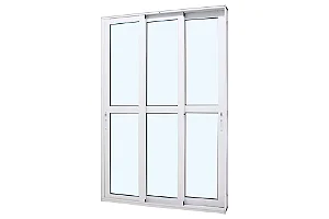 Porta de Correr 3 Folhas Móveis Linha 30 Alumínio Branco com Fechadura - JAP Perfecta Max