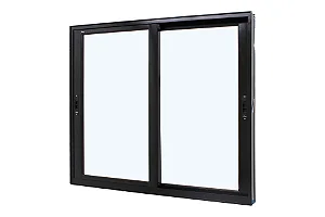 Vitro 2 Folhas Móveis sem Grade Linha Super 25 sem Grade Alumínio Preto - JAP Perfecta Max