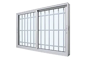 Vitro 2 Folhas Móveis com Grade Linha Super 25 sem Grade Alumínio Branco - JAP Perfecta Max