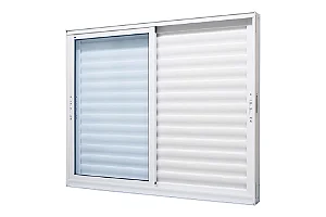 Veneziana 3 Folhas Móveis sem Grade Linha Super 25 sem Grade Alumínio Branco - JAP Perfecta Max