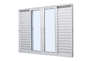 Veneziana 6 Folhas Móveis sem Grade Linha Super 25 sem Grade Alumínio Branco - JAP Perfecta Max