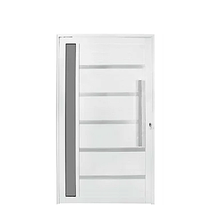 Porta Pivotante Elegancce Alumínio Branco com Puxador Fechadura Rolete Linha 30 Classic Cmc