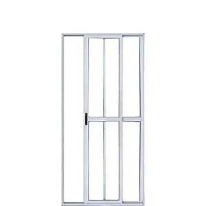 Porta Balcão 2 Folhas com Fechadura Linha Max Alumínio Brilhante Lux