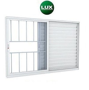 VENEZIANA DE CORRER 3 FOLHAS COM GRADE LINHA 25 PREMIUM BRANCA - LUX