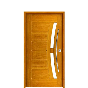 Porta Pivotante Elegância 2 Vidros Madeira Maciça Cedro Arana Batente 14 Kit Pivô e Fechadura Rolete