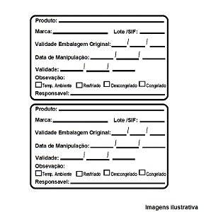 Etiqueta Anvisa Validade Alimentos Comidas Congelados Reembalados, Sif, Ambiente, Resfriado, Congelado.