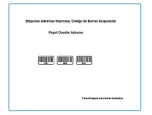Etiquetas Adesiva Impressas Código de Barras ou Sequencial - Tamanho 2,7x1,5cm