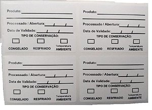 Etiquetas Anvisa P/ Validade Alimentos Comidas Congelados, Reembalados, Restaurantes, Padarias