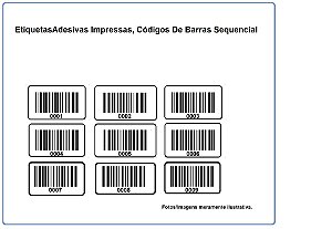 Etiquetas Adesiva Personalizada Impressas Código de Barras ou Sequencial - com 500 Etiquetas