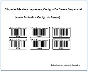 Etiquetas Adesiva Personalizada Impressas Código de Barras ou Sequencial - Com 1.000 Etiquetas