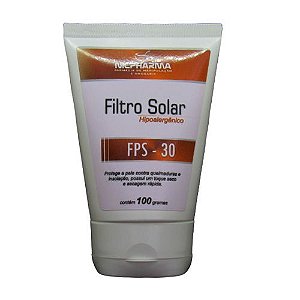 Filtro Solar Hipoalergênico FPS 30 100gr Nicpharma