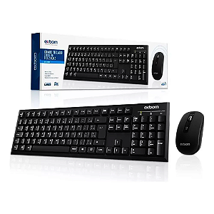 Teclado e Mouse Sem Fio Combo Exbom BK-S1000K