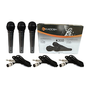 Kit com 3 Microfones Kadosh K300