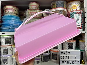 Boleira Big Cake Retangular Rosa Claro