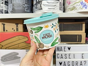 Tupper Redondinha com Bico Dosador Coco Ralado Floral 250 g / 500 ml