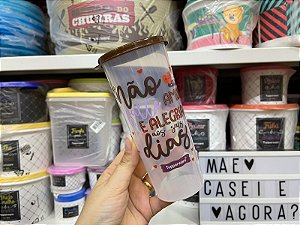Copo com Tampa 470 ml Amor e Alegria