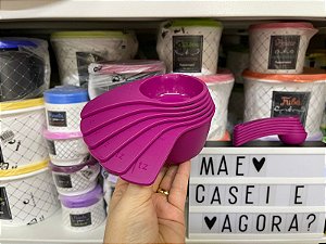 Kit 12 Peças Xícaras e Colheres Medidoras Geração 2 Roxa