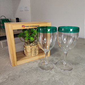 Kit 2 Unid. Taça Allegra Borda Verde 300 ml