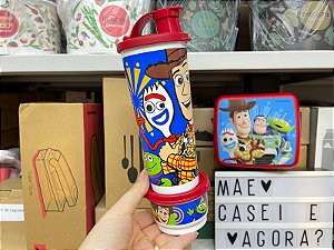 Kit Toy Story - Copo com Bico + Potinho + Porta Sanduíche - Importado