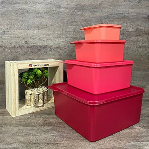 Kit 4 Peças Basic Line Tons de Vermelho
