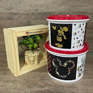 Kit 2 Peças Tupper Caixa Natal Mickey e Amigos
