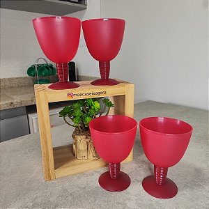 Kit 4 Unid. Taça Murano 330 ml Vermelha