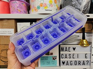 Forma de Gelo Fácil 14 Cubos Branco e Roxo