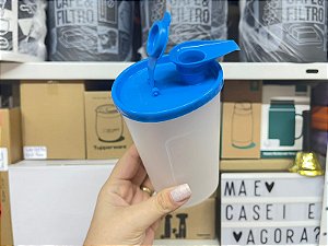 Dosador 470ml Levemente Translúcido e Tampa Azul